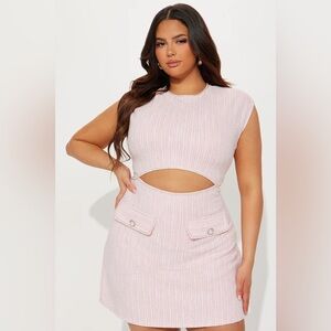FashionNOVA Brooklyn Tweed Mini Dress - Pink